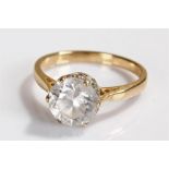 14 carat gold cubic zirconia ring, ring size M