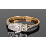 18 carat gold and diamond set ring, ring size O