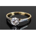 18 carat gold diamond solitaire ring, the diamond st approximately 1.05 carat held with eight