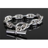 Hermes silver bracelet chain, in the form of a large watch chain, 21.5cm long