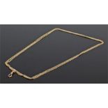 18 carat gold and yellow metal chain, the 18 carat clasp with a long link chain, total weight 45.9