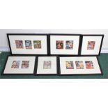 Framed small scale reproduction French film posters, including "The Wizard of Oz", "The Day the