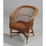 Llyod loom style childs chair, the arched back above angled legs, 52cm high