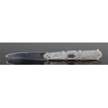 Victorian mother of pearl and silver bladed fruit knife
