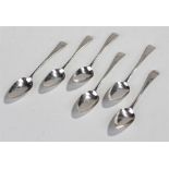 Six Old English pattern silver spoons, various dates and makers