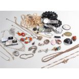 Assortment of costume jewellery including watches, necklaces, rings etc (qty)