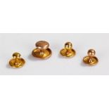 9 carat gold studs, four in total, total weight 2.8 grams