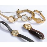 Five ladies wristwatches, including Seiko and Rodania examples