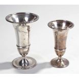 Two silver bud vases, 4.7oz