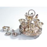 Silver plated egg cruet and mustard