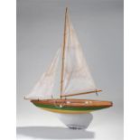 Milbro sailing pond yacht, Alisa Yacht, a "Milbro" product, made in Scotland, with a painted green