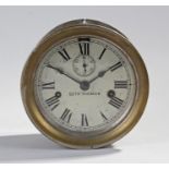 Seth Thomas ships clock, the signed silvered dial with black Roman hours, subsidiary seconds dial