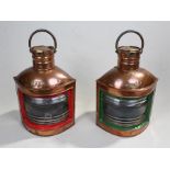 Pair of Port and Starboard ships mast head lamps, maker William McGeoch & Co, Glasgow &