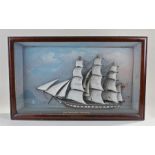 19th Century Diorama, of the ship Margaret Mitchell, the three masted ship with titled at the