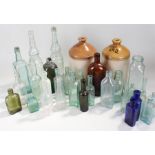 Large quantity of bottles to include Champion & Slee ltd vinegar bottles, medicene, and ink