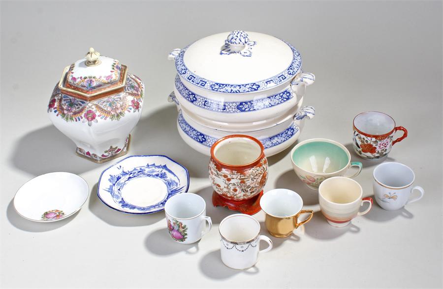 Mixed quantity of ceramics to include two vegetable dishes by W Adams & son "Rheims" pattern, a