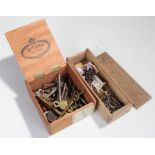 quantity of Keys to include clock keys etc in 2 wooden boxes. ( qty)