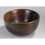 Turned treen bowl, 34cm wide