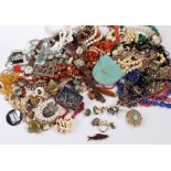 Quantity of costume jewellery to include beads, bracelets and watches. (qty)