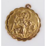 9 carat gold St Christopher medallion, 4.3 grams