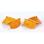Pair of Bakelite amber cufflinks