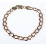 9 carat gold bracelet, chain linked with clasp, 14.2 grams