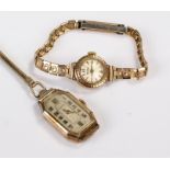 Kered 9 carat gold ladies wristwatch, together with a rolled gold ladies wristwatch, (2)