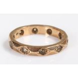 9 carat gold eternity ring, ring size M, 2.6 grams