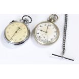 Waltham military stopwatch, together with a pocket watch, (2)
