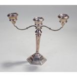 Silver candelabra, Birmingham 1973, 21cm high (AF)