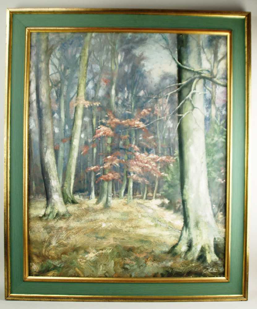 Helmig,Carl(1912-1990 Essens)- Waldlandschaft im Taunus,Öl auf Leinwand,rechts unten signiert,ca.