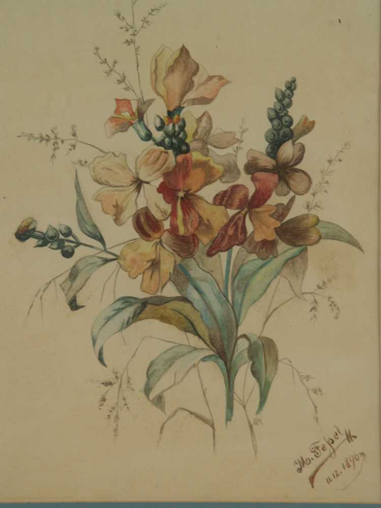 Fessel,M. - Blumenstrauss,Aquarell auf Papier,rechts unten signiert und datiert "11.12.1896",im PP - Image 2 of 3