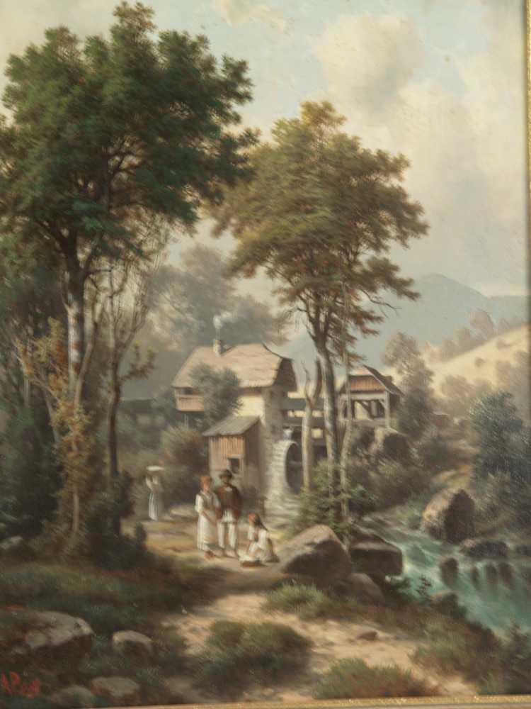 Monogrammist -Ende 19.Jh.- Landschaft mit Wassermühle bei Zagreb,Öl Auf Malkarton,links unten - Image 2 of 7