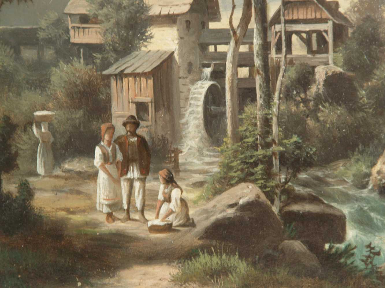 Monogrammist -Ende 19.Jh.- Landschaft mit Wassermühle bei Zagreb,Öl Auf Malkarton,links unten - Image 5 of 7