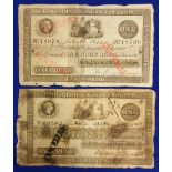 PROVINCIAL BANK OF IRELAND NON MATCHING HALVES ONE POUND NOTE 1844 & PROVINCIAL BANK OF IRELAND