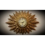 VINTAGE SMITHS 8 DAY STAR BURST WALL CLOCK