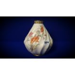 VICTORIAN ROYAL WORCESTER HAND PAINTED SPIRAL VASE WITH FLORAL DESIGN