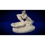 VICTORIAN ROYAL WORCESTER FIGURE 'BOY WITH FLUTE' BY HADLEY 1887