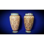 PAIR OF ROYAL DOULTON LAMBETH VASES