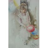 SIGNED GORDON KING PRINT - GIRL WITH THE BALLOONS, EST £40-£60