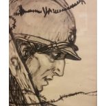 EUGENE RIBOULET - SOLDIER 1918 - CHARCOAL - EST: £100-£200
