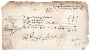 Jacobean Navy.- - Slingsby A breife Certificate of his Mate  Slingsby ( Sir   Guylford,  Comptroller