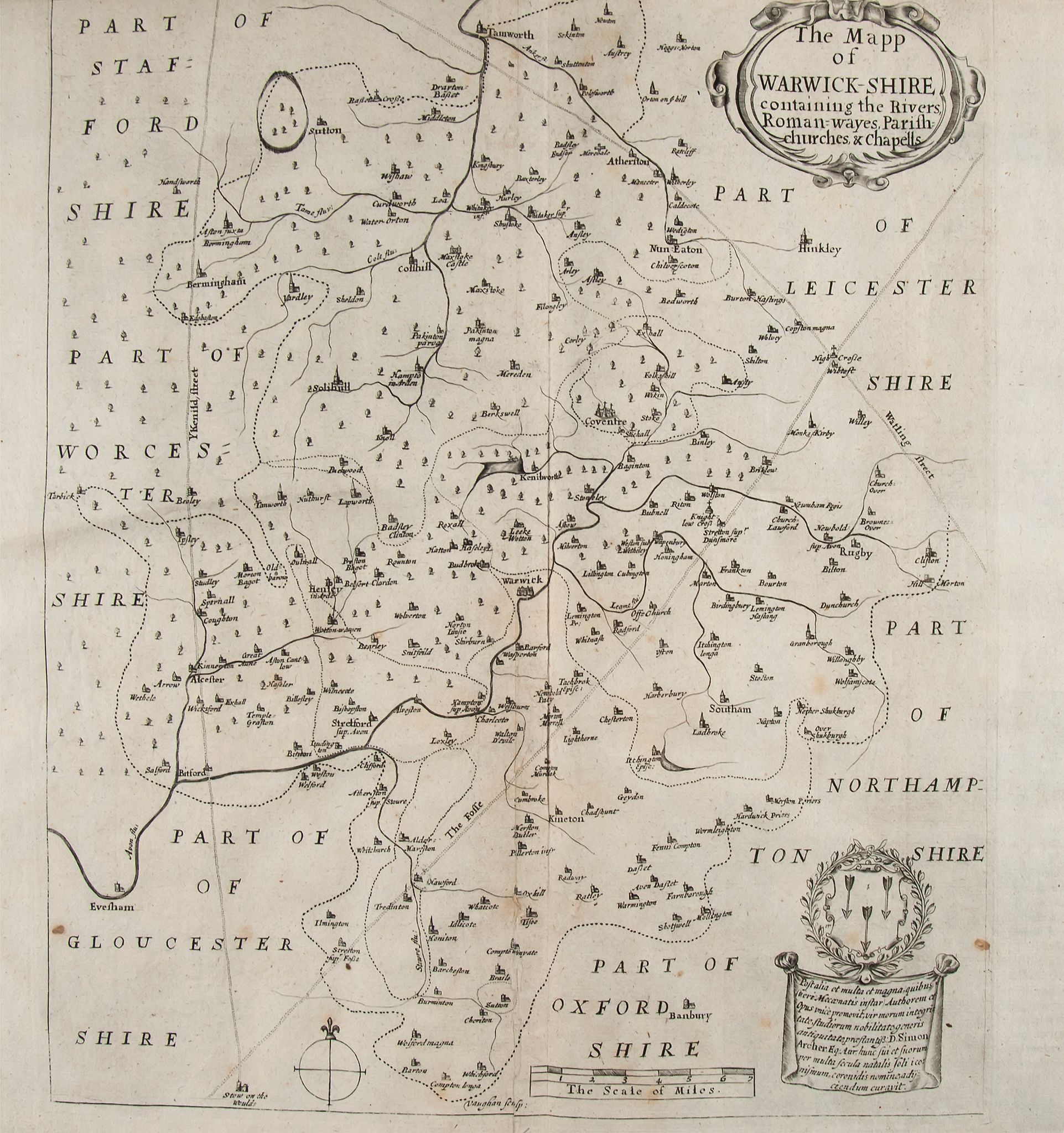 Warwickshire.- Dugdale (William) - The Antiquities of Warwickshire,  first edition ,  engraved