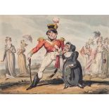 Cruikshank (George) - Original composition for a social satire,  depicting a soldier linking arms