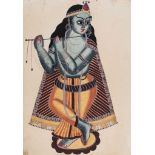 Kalighat school.- - Group of 7 Kalighat paintings,   gouache on paper, some light staining and