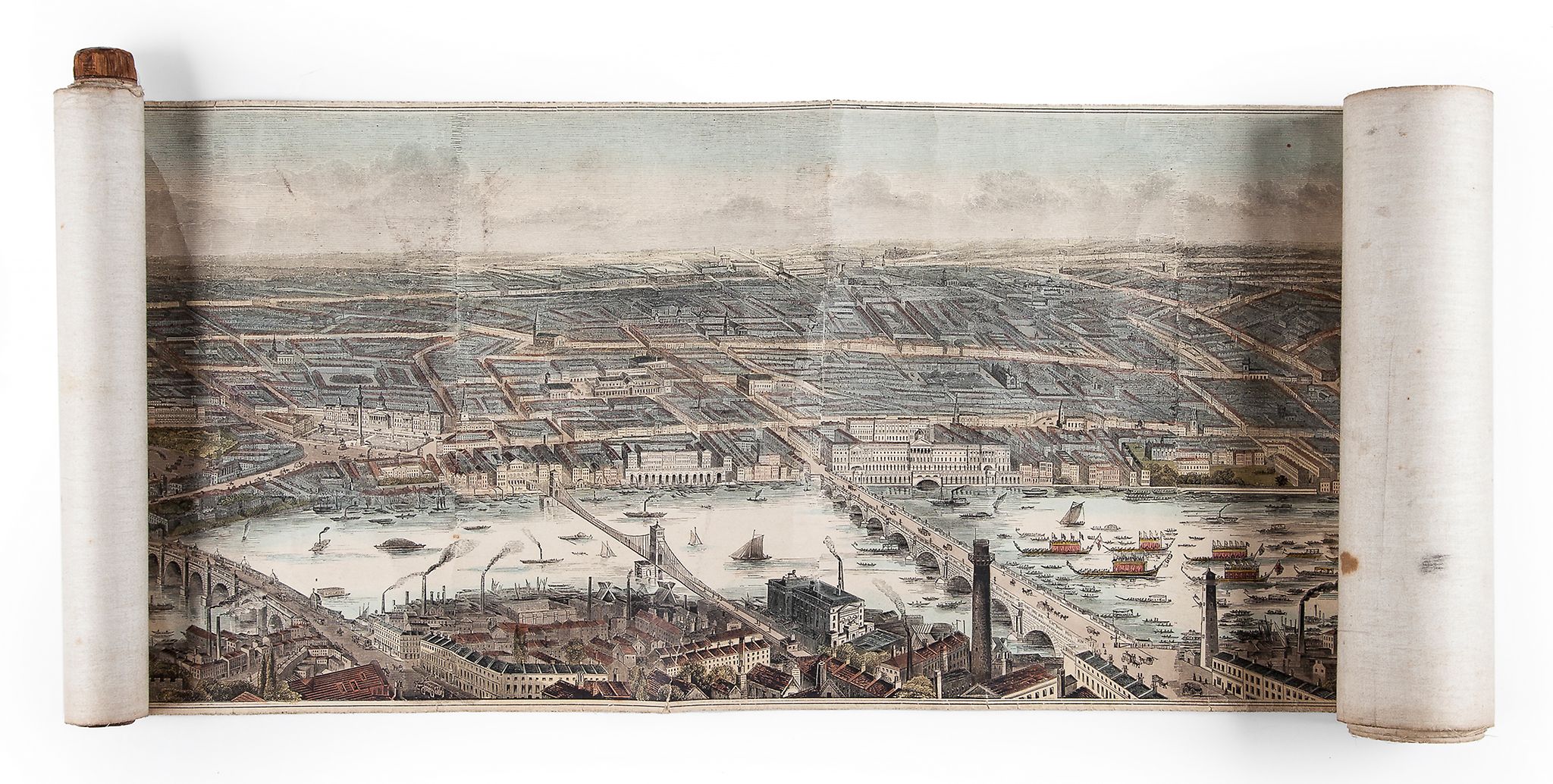 Illustrated London News (The). - Panorama of London and the River Thames,  from Millbank to