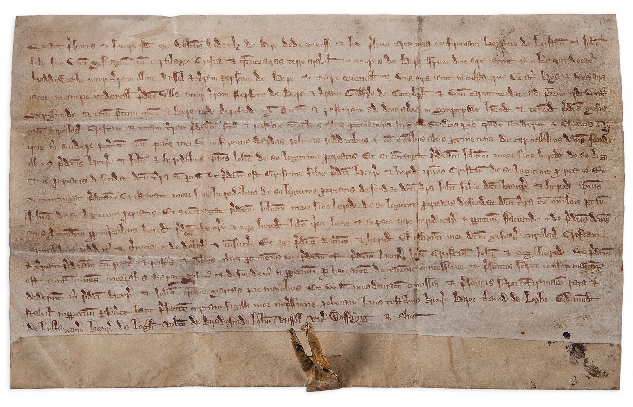 Medieval Devon.- - Charter of enfeoffment by Walter Wodecock [Woodcock] of Bere...   Charter of