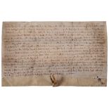 Medieval Devon.- - Charter of enfeoffment by Walter Wodecock [Woodcock] of Bere...   Charter of