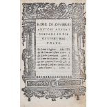 Dante Alighieri (et al). - Rime di Diversi Antichi Autori Toscani,   title in woodcut