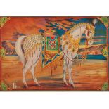 Ravi Varma Press.- - 'Dul Dul' [Zuljanah],  Islamic poster of Prophet Hussein's Horse/Mule ,